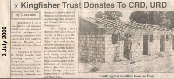 Kingfisher Trust donates to CRD, URD