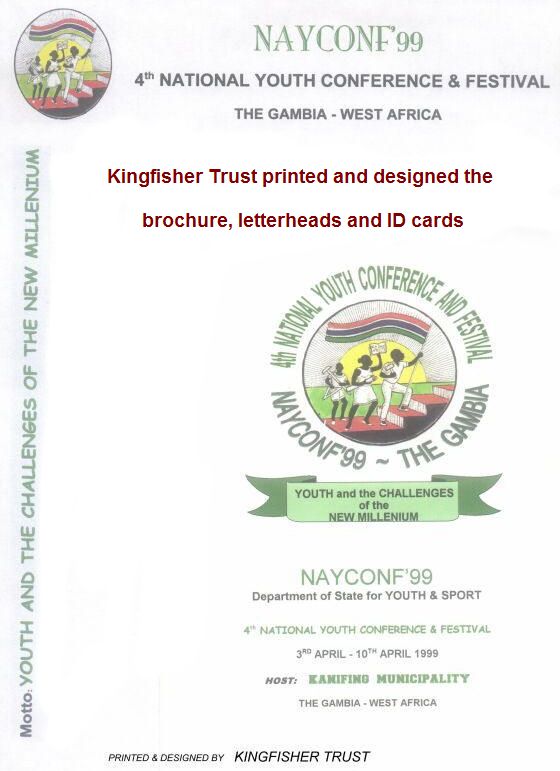 Kingfisher Trust printed and designed the brochure, 